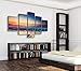 Cao Gen Decor Art-AS40139 5 Panels Framed Wall Art Blue Ocean Sea Canvas Prints Picture Seaview Pictures Painting On Canvas Modern Seascape Home Office