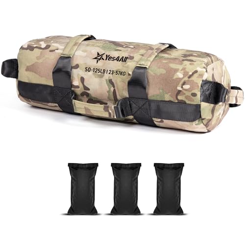 Yes4All Workout-Sandsäcke, robuste Sandsäcke für Fitness, Konditionierung, MMA & Kampfsport, Tarnfarbe (Camouflage), L
