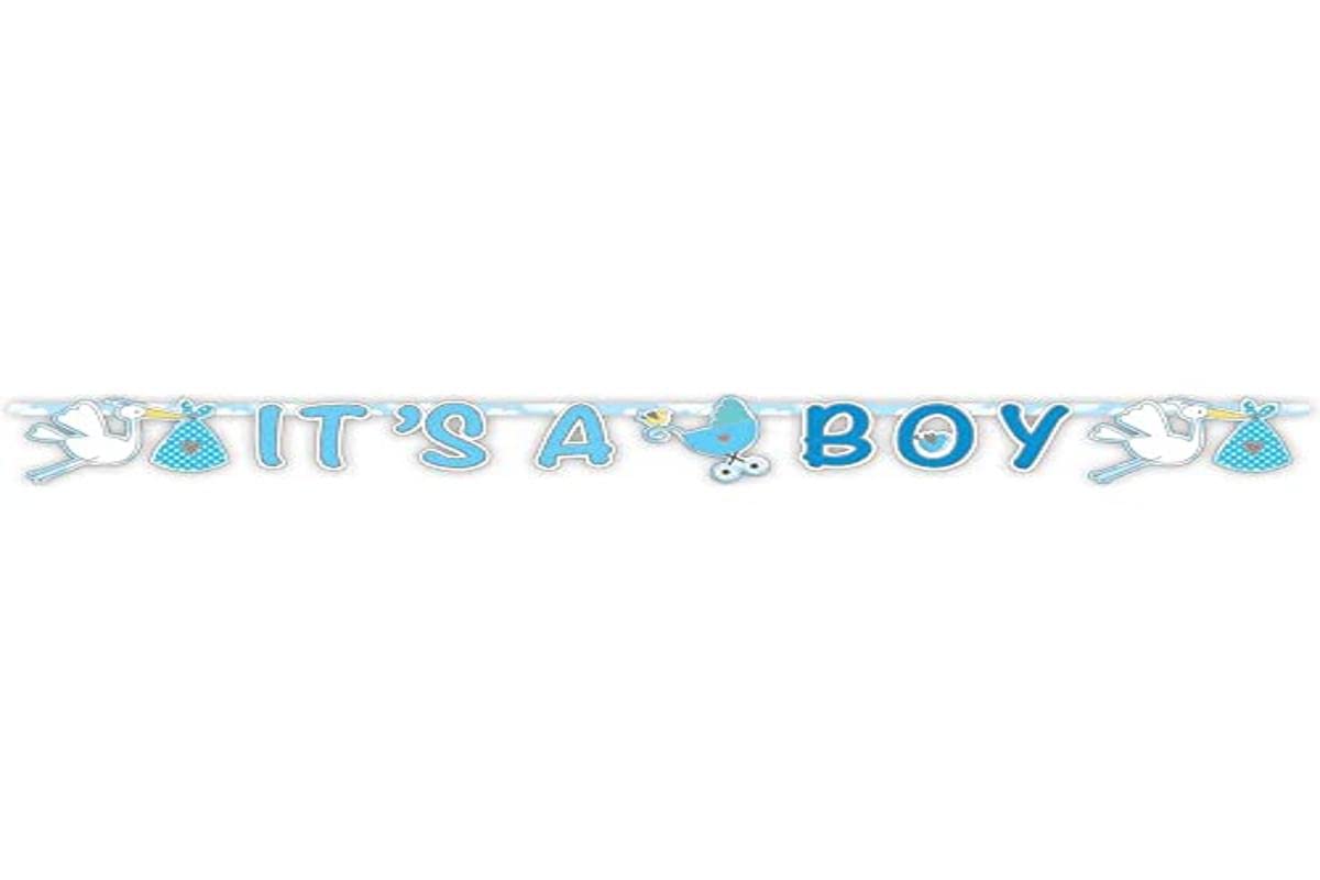 Folat 63632 Birth Letter Banner It’s a boy, Multi Colors