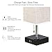 ZEEFO Dual 2.1A USB Charging Port Table Lamps with Outlet, Simple Design Bedside Table Lamp, Black Base and Fabric Shade Nightstand Desk Lamp is Great for Bedroom, Guest Room, Office (Square)