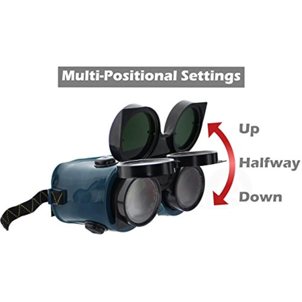 RAMPRO FlipUp Front Welding Goggles 50mm Eye Cups, OxyAcetylene