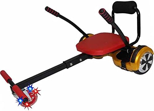 Trolley Seat Universal Go Kart Accessory with LED Light Up Wheels for Hoverboards Fits all Sizes (6.5",8" &amp; 10" Hoverboards)