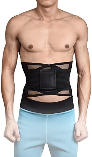 Fancyteck Breathable Waist trimmer Belt, Weight Loss- Abdominal Muscle &amp; Back Supporter, S, Black