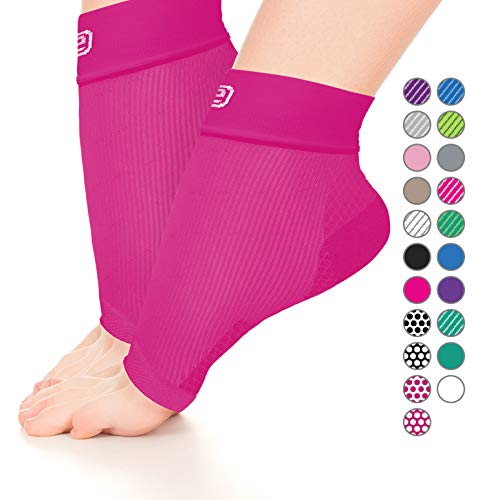 Plantar Fasciitis Sock, Compression Socks for Men Women - Best Ankle Sleeve for Arch Support, Injury Recovery and Prevention-Relief from Joint and Foot Pain, Swelling, Achy Feet(2P Solid DarkPink,L)