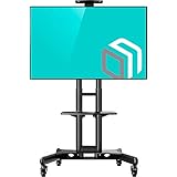 ONKRON Mobile TV Stand with Mount Rolling TV Cart for 32â€ â€“ 65â€ LCD LED Flat Screen TV with Wheels Shelves Height Adjustable TV  Trolley (TS15-51)