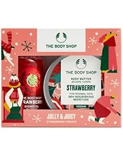 The Body Shop Jolly & Juicy Strawberry Treats Gift Set, Fruity and Refreshing Skincare Gift, 2 Items