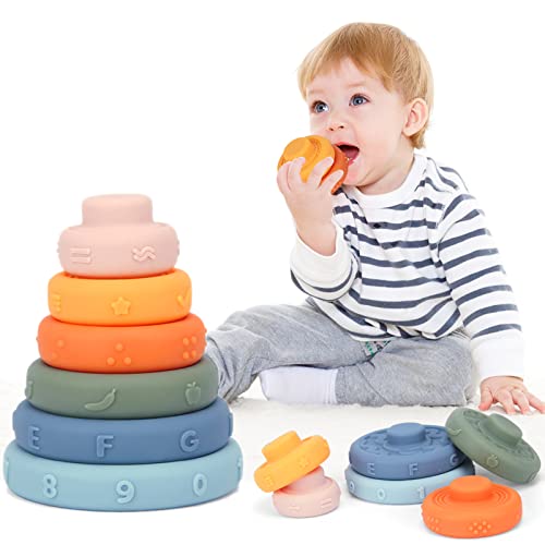 SYNPOS PCS Baby Stacking Teething Toy, Stacking Nesting Toys