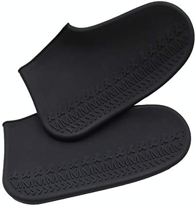 quanjucheer Latex Shoe Covers,Waterproof Dustproof Disposable Boot Shoe Protector For Raining Snowing size L (Black)
