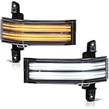 [Sequential Turn Signal] VIPMOTOZ Switchback Full LED Black Side Marker Light Lamp Assembly Replacement Pair For 2014-2018 Chevy Silverado GMC Sierra 1500 2500HD 3500HD Pickup Truck Towing Mirror