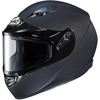 HJC Helmets CS-R3SN Unisex-Adult Full Face Snow Helmet with Framed Dual Lens Shield (Matte Black, Large)