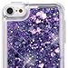 MYTURTLE iPod Touch 7th 6th 5th Generation Case Shockproof Hybrid Hard Silicone Shell Impact Cover With Screen Protector For iPod Touch 7 (2019), iPod Touch 5/6 (2015), Quicksand Purple Hearts Glitter