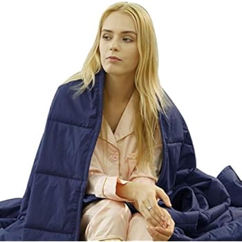 Weighted Blanket for Adults & Teens Upgrade Heavy Blanket Natural Cotton with Glass Beads Fall Asleep Faster (60