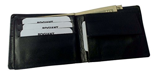 Bdgiant Men's Genuine Leather Extra Capacity Flap ID & Coin Purse Bifold Wallet-black