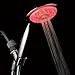Luminex by PowerSpa 7-Color 4-Setting LED Handheld Shower Head with Air Jet LED Turbo Pressure-Boost Nozzle Technology. 7 vibrant LED colors change automatically every few seconds