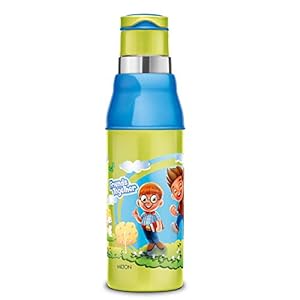 Milton Kool Steelight 600 Inner Steel Water Bottle for Kids, 520 ml, Green