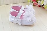 Girls Prewalker Toddler Cute Flower Bowtie Antiskid Shoes Sneaker (3-6 M, White)
