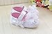 Girls Prewalker Toddler Cute Flower Bowtie Antiskid Shoes Sneaker (3-6 M, White)