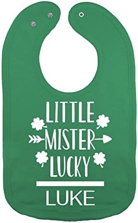 Personalized - Little Mister Lucky - First Saint St. Patrick's Day Baby Bib (Kelly Green)