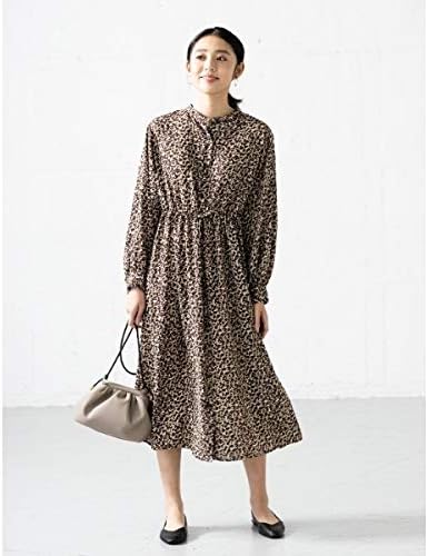 Amazon ザショップティーケー マキシ ロングワンピース トレンド幾何プリントシャツワンピース レディース ブラウン 642 13 L ワンピース チュニック 通販