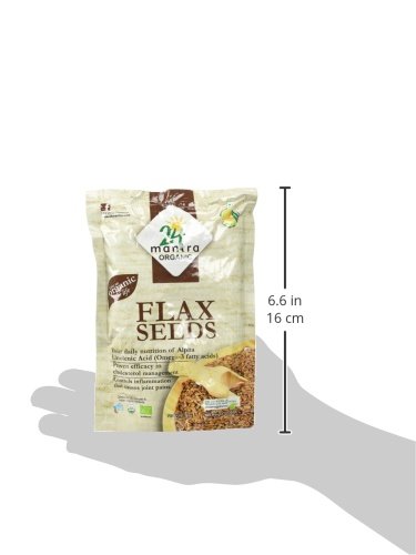 Organic Flax Seeds USDA Certified Organic EU Certified Organic Pesticides Free Adulteration Free Sodium Free - Pack of 2 X 7 Ounces (14 Ounces) - 24 Mantra Organic