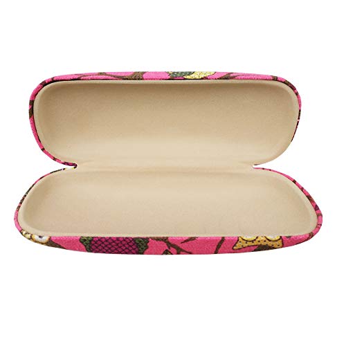 Lesirit Hard Shell Eyeglass Case Glasses Holder (Owl-Hot Pink)