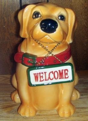 christmas dog cookie jar