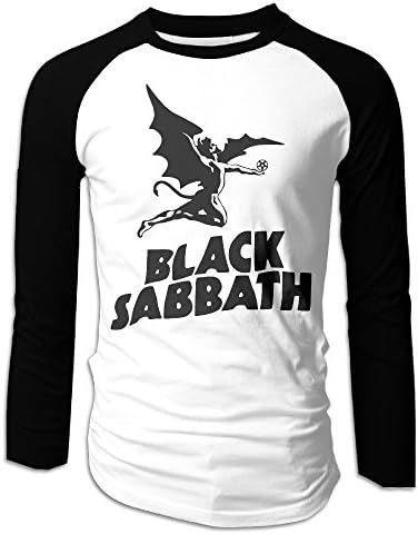 ZOE Men's Long Sleeve Raglan Tshirt Black Sabbath Size XL Black