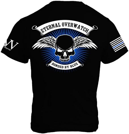American Warrior Mens Eternal Overwatch / Blue Line T-Shirt XXX-Large Black