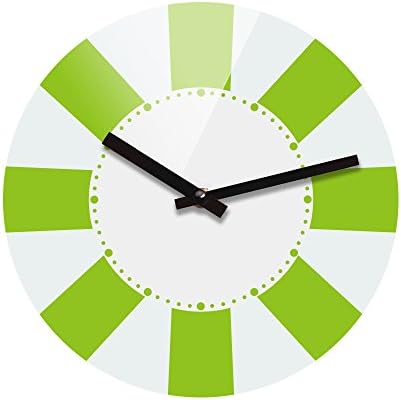 Refelx Non-Ticking Silent Acrylic Wall Clock, Large, Summer Tube, Green