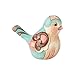 Enesco Jim Shore Heartwood Creek Aqua and Coral Floral Bird