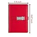 JunShop A5 PU Leather Diary with Lock Password Lined Locking Journal Diary (Red)