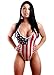 American Flag Suspender Thong Teddie. Red,White & Blue. One Size. Made in USA.