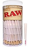 RAW Cones Organic 1 1/4 Size | 150 Pack | Pure Organic Pre Rolled Rolling Paper with Tips & Packing Sticks Included