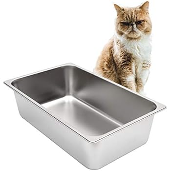 Kichwit Stainless Steel Litter Box for Cat and Rabbit, Non Stick Smooth Surface