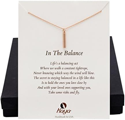 Cheer Up Or Sympathy Gift, Balance Of Life Rose Gold Jewelry Necklace, 17.5 inches