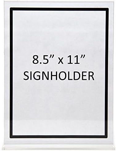 Countertop Acrylic Sign Holder - Freestanding Vertical Document Frame - Premium Quality - A4 Frame Fits 8.5x11"