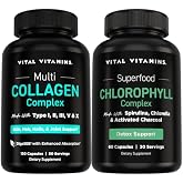 Vital Vitamins Multi Collagen Capsules + Chlorophyll Complex Capsules
