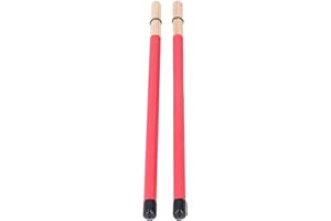 1 Pair Drum Stick Brushes,Bamboo Hot Rods Drumsticks For Small Venue And Acoustic Performances(Red) Performance Accessory