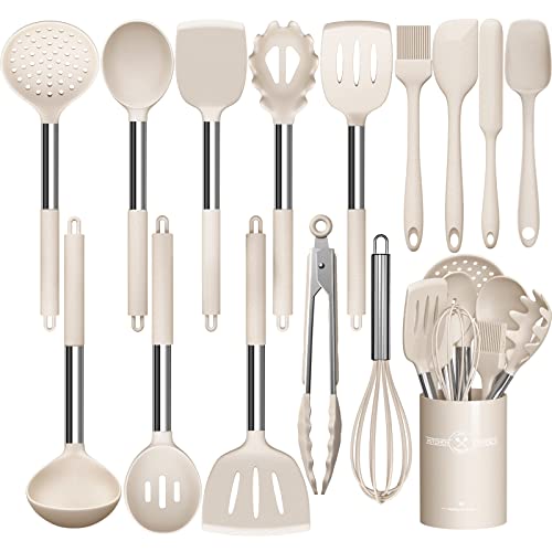Umite Chef Küchenutensilien-Set, Edelstahl, 15-teilig, antihaftbeschichtet, Kochgeschirr, Pfannenwender, Geschenk