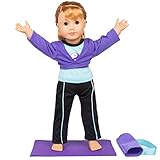 Dress Along Dolly Gymnastics Outfit (Yoga) for American Girl Dolls: Includes Yoga Mat, Carrying Case, Leggings and Shirt