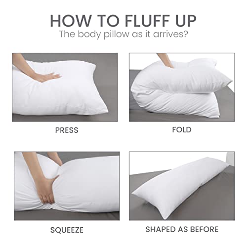 Utopia Bedding Full Body Pillow for Adults (White, 20 x 54 Inch), Long