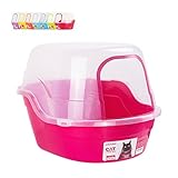 Petphabet Jumbo Hooded Cat Litter Box, Extra Large, Magenta