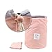 INVODA Cosmetic Bag for Women Barrel Shaped Travel Makeup Bags Large Capacity Soft Waterproof Portable Drawstring Cosmetic Bag Multifunctional Bucket Toiletry Bag (Pink)