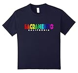 unisex-child Sacramento California T Shirt Rainbow Love 6 Navy