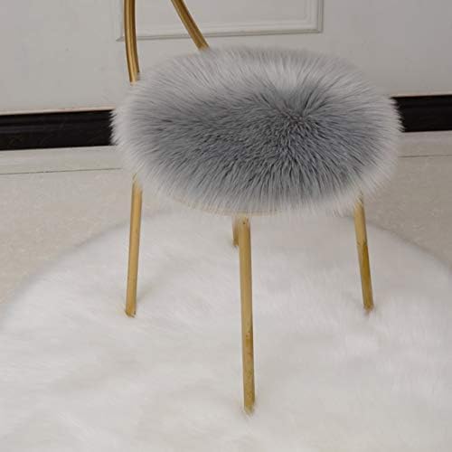 LJNGG 14" Bar Stool Cover Office Round Chair Covers Rotating Seat Desk Protector Salon Soft Warm (Gray)