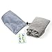 Xueyan Inflatable Daydreamer Face Pillow with Lunch Break Travel Packsack and Luggage Clip - Gray