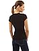 PattyBoutik Women V Neck Lace Up Short Sleeve Blouse (Black Medium)