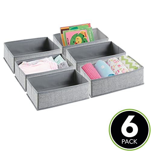 mDesign Fabric Drawer Organizer Bins, Kids/Baby Nursery Dresser, Closet