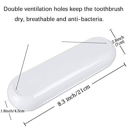 2 Pack Travel Electric Toothbrush Case, Oral-B Phillips Electric Toothbrush Holder Cover, Anti Bacterial Portable Hard Plastic Toothbrush Store Box Bag Fits Oral-B Pro 1000, Pro 2000, Pro 3000 - Thumbnail 3