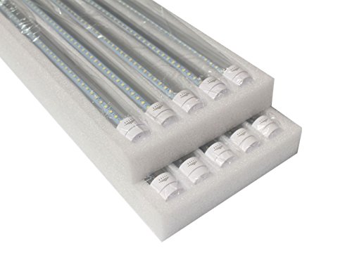 LESON 75W Equivalent T8 4ft G13 LED Tube Light Dual-Ended Powered 22W Cool White 6000K Clear Cover 100-277V Super Brightness 10-Pack